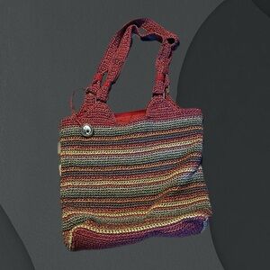 Knitted Tote Bag Multicolor Red Interior 18.5” - The Sak